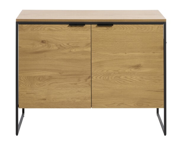 Kommode >CESURA< in Eiche, schwarz, Melamin, Metall - 104,5x80x45cm (BxHxT)