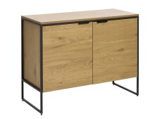 Kommode >CESURA< in Eiche, schwarz, Melamin, Metall - 104,5x80x45cm (BxHxT)