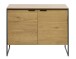 Kommode >CESURA< in Eiche, schwarz, Melamin, Metall - 104,5x80x45cm (BxHxT)