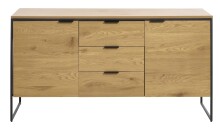 Sideboard >CESURA< in Eiche, schwarz, Melamin,...