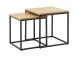 Satztisch >CESURA< (2er Set) Eiche-Dekor, schwarz - 40/45/40 cm und 60/50/60 cm (B/H/T)