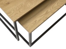 Satztisch >CESURA< (2er Set) in Eiche-Dekor, schwarz - 68/35/68 cm / 75/40/75 cm (B/H/T)