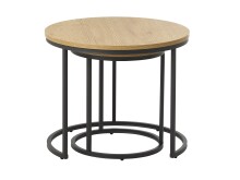 Satztisch >CESURA< (2er Set) in Eiche-Dekor, schwarz - 60/50/60 cm / 40/45/40 cm (B/H/T)