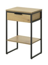Beistelltisch >CESURA< in Eiche, schwarz, Melamin,...