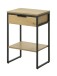 Beistelltisch >CESURA< in Eiche, schwarz, Melamin, Metall - 30x60x40cm (BxHxT)