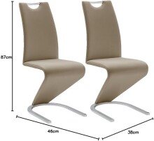 Freischwinger >Pupik II< in Cappuccino - 45x102x62cm (BxHxT)