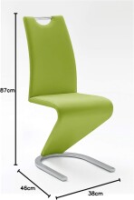 Freischwinger >Pupik II< in lime/grün - 45x102x62cm (BxHxT)