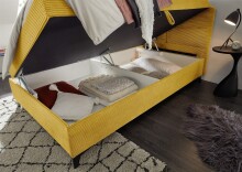 Boxbett >ANDON 1< Liegefläche 120x200cm, mustard - 121x102x210 (BxHxT)