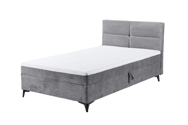 Boxbett >ANDON 1< Liegefläche 120x200cm, Bezug ash - 121x102x210cm (BxHxT)