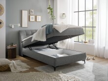 Boxbett >ATLANTIS 6< 120x200 cm Liegefläche, Bezug dark grey - 125x102x240cm (BxHxT)