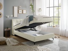 Boxbett >ATLANTIS 6< 120x200 cm Liegefläche, Bezug Ivory - 125x102x240cm (BxHxT)