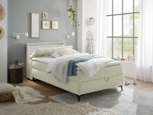 Boxbett >ATLANTIS 6< 120x200 cm Liegefläche, Bezug Ivory - 125x102x240cm (BxHxT)