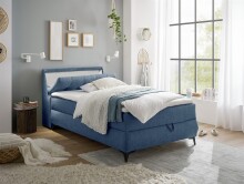 Boxbett >ATLANTIS 6< 120x200 cm Liegefläche, Bezug blue - 125x102x240cm (BxHxT)
