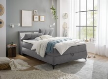 Boxbett >ATLANTIS 6< 140x200 cm Liegefläche, Bezug dark grey - 145x102x240cm (BxHxT)