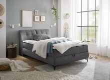 Boxbett >ATLANTIS 6< 140x200 cm Liegefläche, Bezug anthrazit - 145x102x240cm (BxHxT)