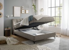 Boxbett >ATLANTIS 6< 140x200 cm Liegefläche, Bezug in sand - 145x102x240cm (BxHxT)