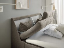 Boxbett >ATLANTIS 6< 140x200 cm Liegefläche, Bezug in espresso - 145x102x240cm (BxHxT)