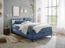 Boxbett >ATLANTIS 6< 140x200 cm Liegefläche, Bezug in blue - 145x102x240cm (BxHxT)