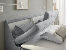 Boxbett >ATLANTIS 6< Liegefläche 180x200 cm, Bezug in grey - 185x102x240cm (BxHxT)