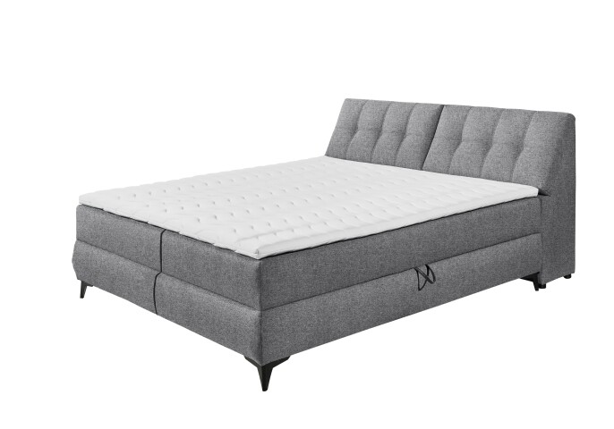 Boxbett >ATLANTIS 6< Liegefläche 180x200 cm, Bezug in dark grey - 185x102x240cm (BxHxT)
