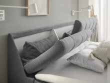 Boxbett >ATLANTIS 6< Liegefläche 180x200 cm, Bezug in dark grey - 185x102x240cm (BxHxT)