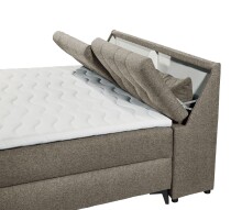Boxbett >ATLANTIS 6< Liegefläche 180x200 cm, Bezug in espresso - 185x102x240cm (BxHxT)