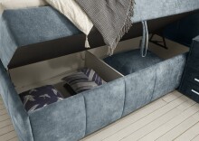Boxbett >AVIDANO 6< 180x200 cm Liegefläche, Bezug in smoke blue - 203x123x213 (BxHxT)
