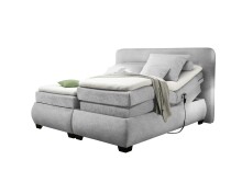 Boxspringbett >EVOLUTION< Liegefläche 180x200cm, Motorverstellung, silver - 210x122x220 (BxHxT)