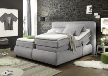 Boxspringbett >EVOLUTION<  Liegefläche 180x200cm, Motorverstellung, schlamm - 210x122x220 (BxHxT)