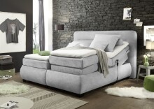 Boxspringbett >EVOLUTION< Liegefläche 160x200cm, Motorverstellung silver - 190x122x220 (BxHxT)