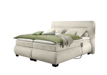 Boxspringbett >EVOLUTION< Liegefläche 160x200cm, Motorverstellung, sand - 190x122x220 (BxHxT)