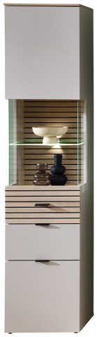 Vitrine >Ina< in Cashmere / Riva Eiche Dekor - 45x200x36cm (BxHxT)