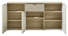 Sideboard >Ina< in Cashmere / Riva Eiche Dekor - 90x180x45cm (BxHxT)