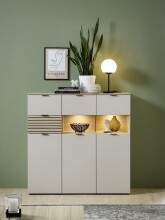 Highboard >Ina< in Cashmere / Riva Eiche Dekor -...