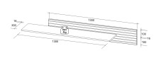 Wandboard >Ina< in Cashmere / Riva Eiche Dekor - 160x22x22cm (BxHxT)