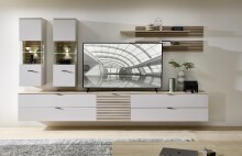 Wandboard >Ina< in Cashmere / Riva Eiche Dekor - 160x22x22cm (BxHxT)