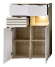 Highboard >Ina< in Cashmere / Riva Eiche Dekor -...