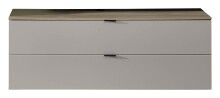Wohnwand >Ina< (4-teilig) in Riva Eiche Dekor / Cashmere - 245x200x44 (BxHxT)