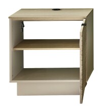 Wohnwand >Ina< (4-teilig) in Riva Eiche Dekor / Cashmere - 245x200x44 (BxHxT)