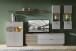 Wohnwand >Ina< (4-teilig) in Riva Eiche Dekor / Cashmere  - 240x186x44 (BxHxT)