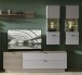 Wohnwand >Ina< (5-teilig) in Riva Eiche Dekor / Cashmere - 250x186x44 (BxHxT)