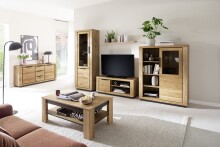 Wohnwand >Greno< (3-teilig) in Wildeiche - 134x142x54 (BxHxT)