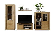 Wohnwand >Greno< (3-teilig) in Wildeiche - 134x142x54 (BxHxT)