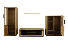 Wohnwand >Greno< (2-teilig) in Wildeiche, teilmassiv - 163x52x54cm (BxHxT)