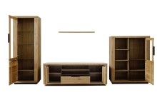 Wohnwand >Greno< (2-teilig) in Wildeiche - 255x200x54 (BxHxT)