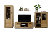 Wohnwand >Greno< (2-teilig) in Wildeiche - 235x200x54 (BxHxT)