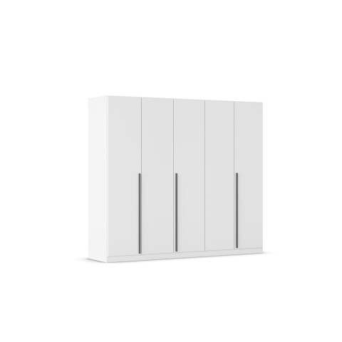 Drehtürenschrank >Alba< 5 Türen, 2 Innenschübe, Böden, alpinweiß - 226x197x54cm (BxHxT)