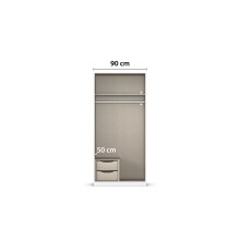 Drehtürenschrank >Alba< 2 Innenschubladen, alpinweiß / Spiegel - 91x197x54 (BxHxT)