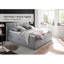 Polsterbett >Granada< Liegefläche 180x200 cm, in grau - 200x120x210cm (BxHxT)