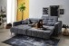 Polstergarnitur >Luddi< Sitz + Kopfteilverstellung, dunkelgrau  - 286x80x203cm (BxHxT)